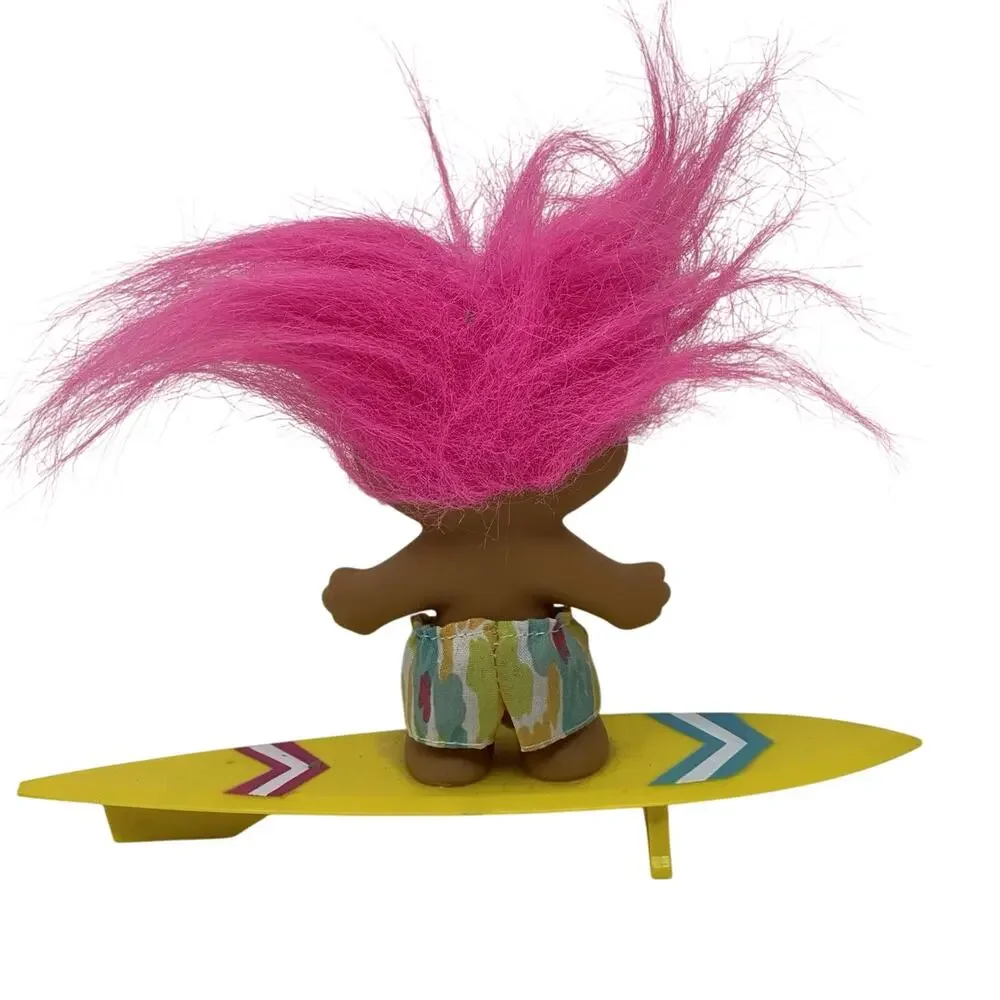 3” Vintage Troll Doll Surfer Boy - Pink Hair